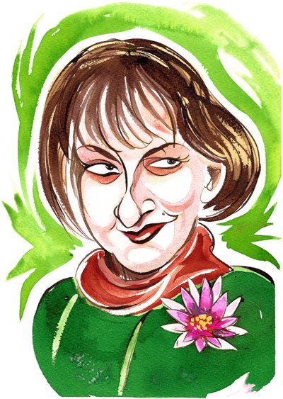 Judith Bingham - farvekarikatur af Neale Osborne